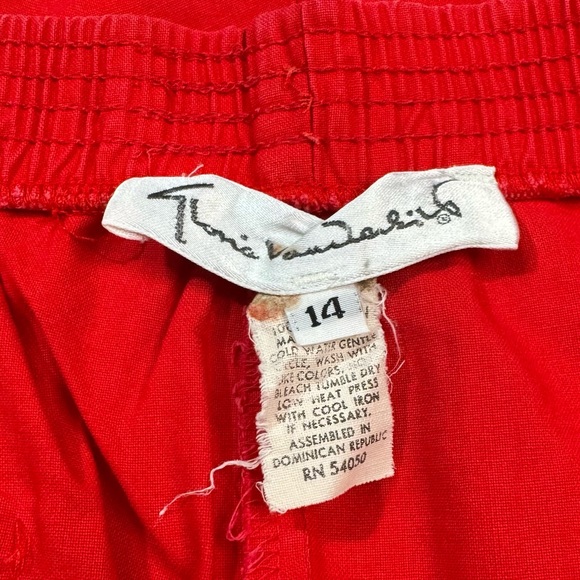Gloria Vanderbilt Elastic Waist Red Shorts Vintage Size 14 - Picture 6 of 8